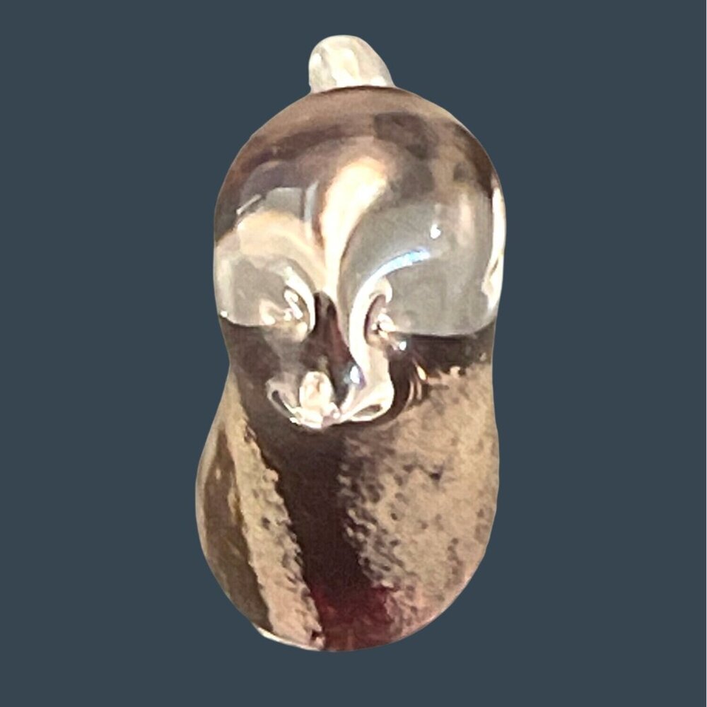Mini Paperweight Hand Blown Art Glass Small Bird Figurine Brown Earth Vintage - Picture 7 of 7